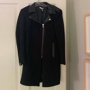 Sandro wool and leather coat